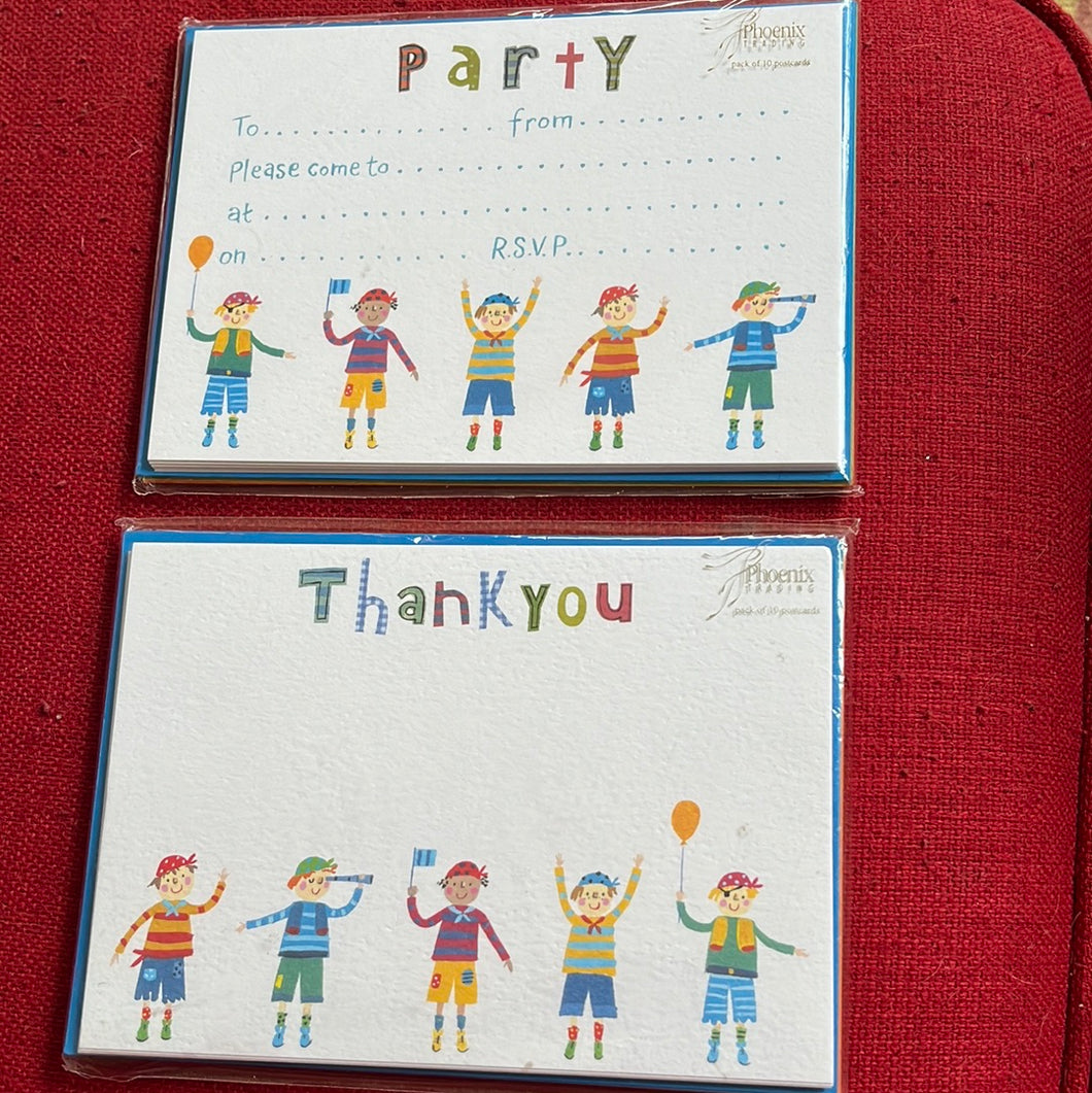 Pirate thank you and invitations