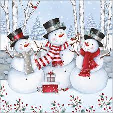 THREE SNOWMEN (PACK OF 8)