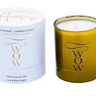 Gold WOW Candle. Frankincense and Cedar on Lime and Black Pepper