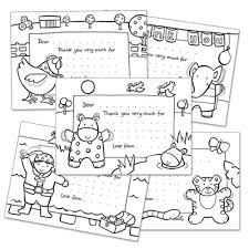 CHILDREN'S COLOUR-IN THANK YOU NOTE CARDS