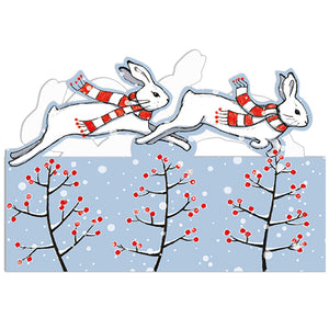 CHRISTMAS HARES (PACK OF 8)