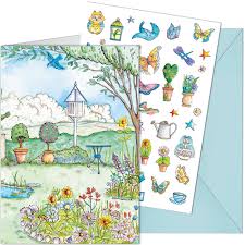 BUTTERFLY GARDEN STICKER CARD