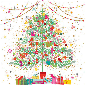 CHRISTMAS TREES ADVENT CALENDAR CARD